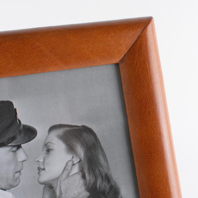 Modernist Spice Brown Calf Leather Picture Frame For Sale - Image 9 of 9