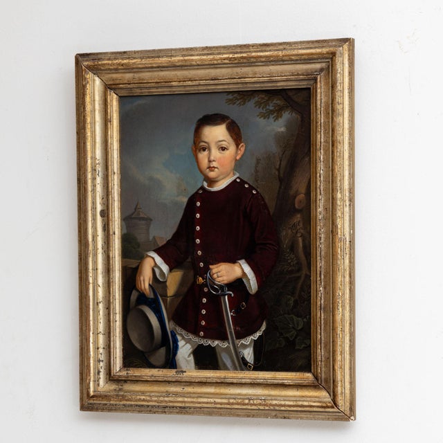 Georg Wilhelm Wanderer, Portrait of a Boy, 1836, Oil on Canvas For Sale - Image 3 of 10