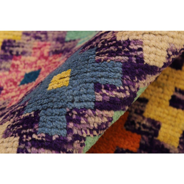 Textile Shabby Chic Balochi Purple/Rust Hand Knotted Wool Rug For Sale - Image 7 of 10