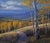 Autumn Shadows and Light by Seth Winegar | Oil on Board Landscape with autumn trees and path For Sale