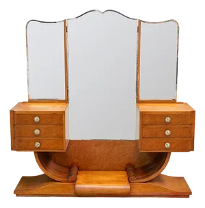 Large Art Deco French Dressing Table in Gilt Birch Root, 1920s