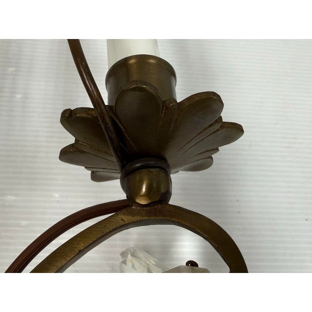 Hollywood Regency Crystal Prism Five Light Wall Sconce, Vintage For Sale - Image 9 of 12