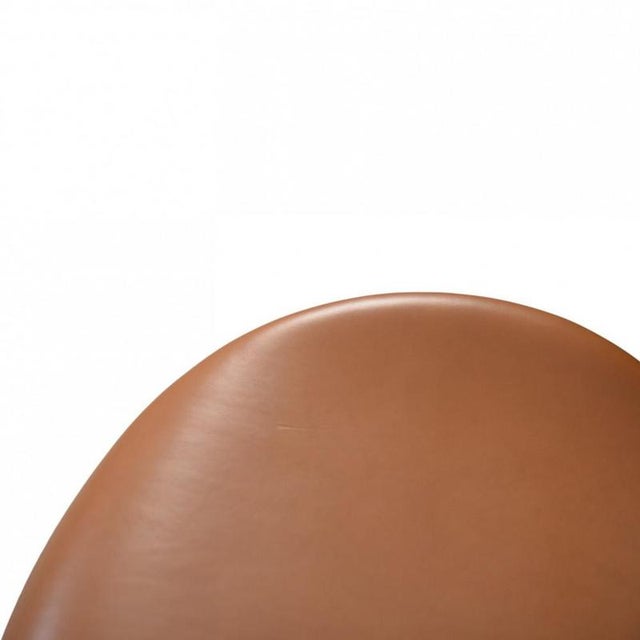 Brown Model 3117 Desk Chair in Cognac Leather by Arne Jacobsen, 1980s For Sale - Image 8 of 14