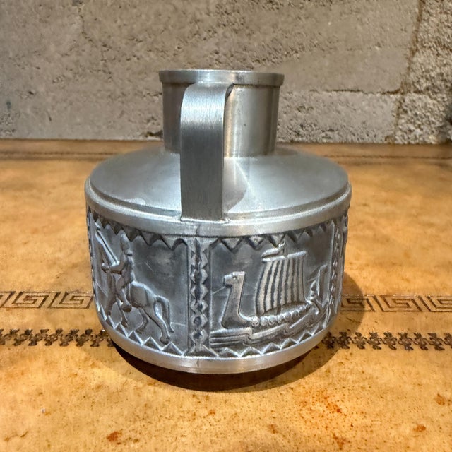 Gray Danish Modern Norwegian Pewter Vase Manufactured by Norsk Tinn For Sale - Image 8 of 15