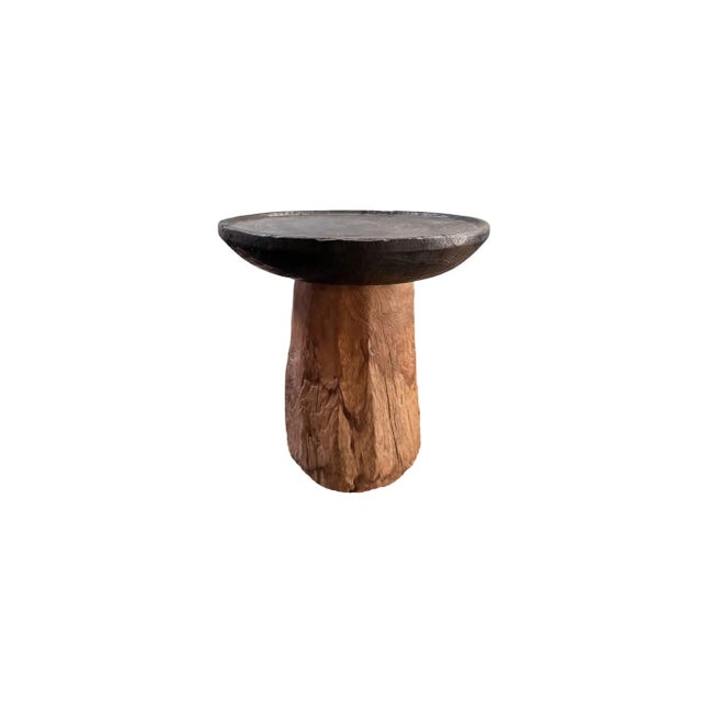 Not Yet Made - Made To Order Round Side Table Crafted From Teak Wood, Modern Organic For Sale - Image 5 of 6