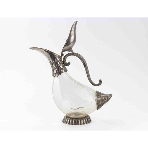 Vintage Silver Plated Duck Shaped Carafe by Silea, realized in 1970s. Very good condition.