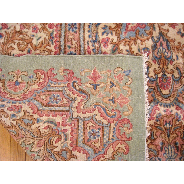 Persian Vintage Persia Decorative Oriental Kerman Rug in Large Size For Sale - Image 3 of 11