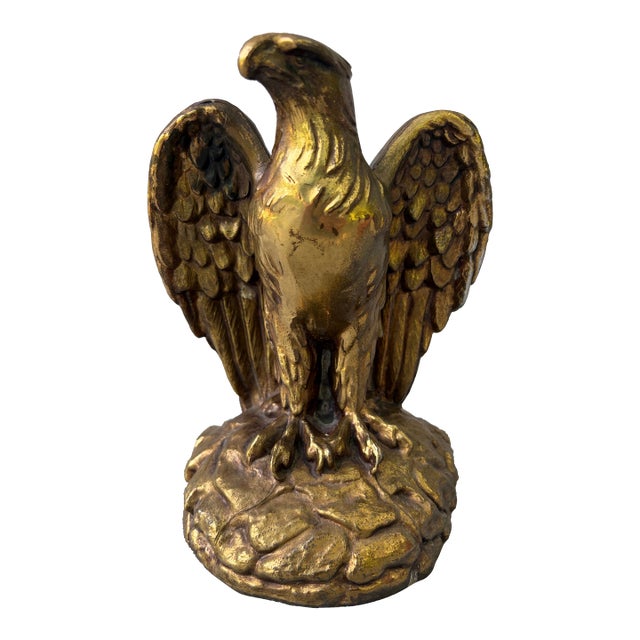 Heavy Vintage Bronze Symbolic Eagle Figurine For Sale