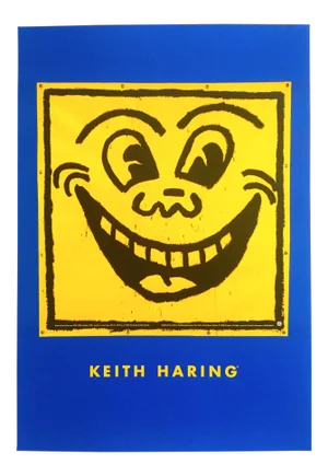 Keith Haring Estate Vintage 1993 Lithograph Print Pop Art Poster " Smile " 1981