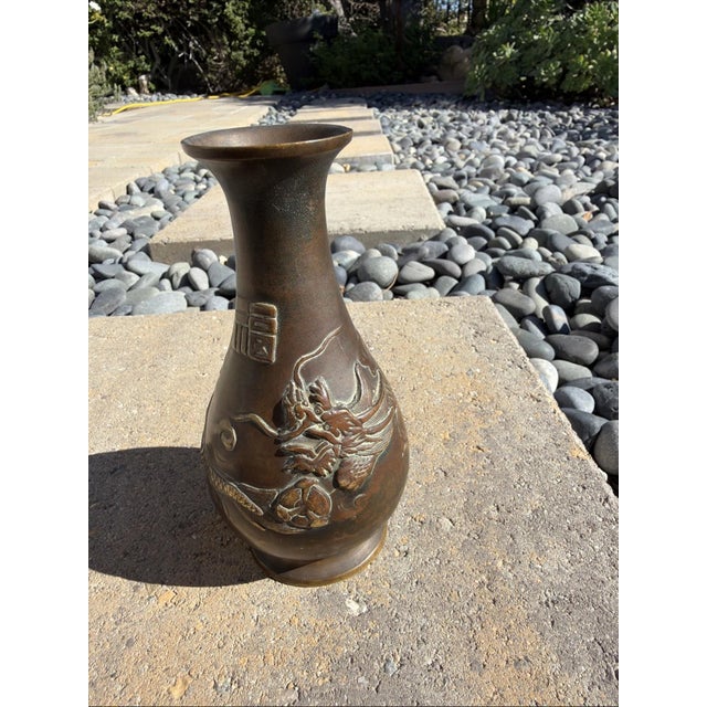 Antique Japanese Bronze Dragon Vase, Meiji–Taishō Period, Signed Base, c.1900 For Sale - Image 4 of 12