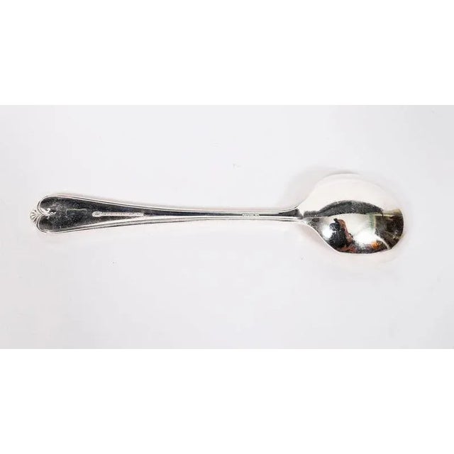 Brown Vintage English Silver-Plated Cased Cutlery Canteen, 1940s, Set of 110 For Sale - Image 8 of 18