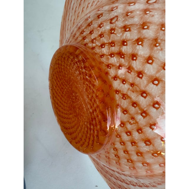 Glass Vintage Large Murano Glass Center Piece Bowl Signed For Sale - Image 7 of 11