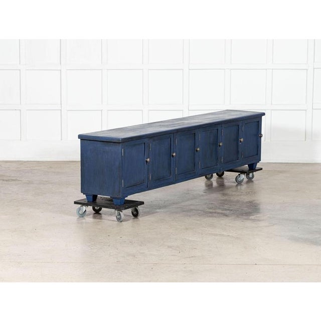 Large Antique English Painted Pine Bench, 1890 For Sale - Image 4 of 17