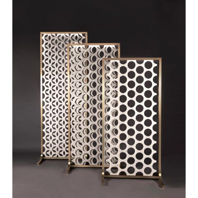 Large Screen in White Carrara Marble and Brushed Brass by Bufalini Marmi For Sale - Image 6 of 9