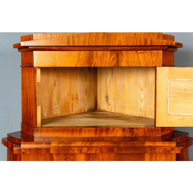 Biedermeier Brown Corner Cabinet For Sale - Image 11 of 18