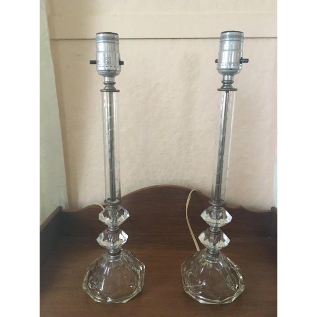 Nice etched glass vintage lamps