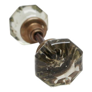 Pair of Vintage Octagon Glass Door Knobs