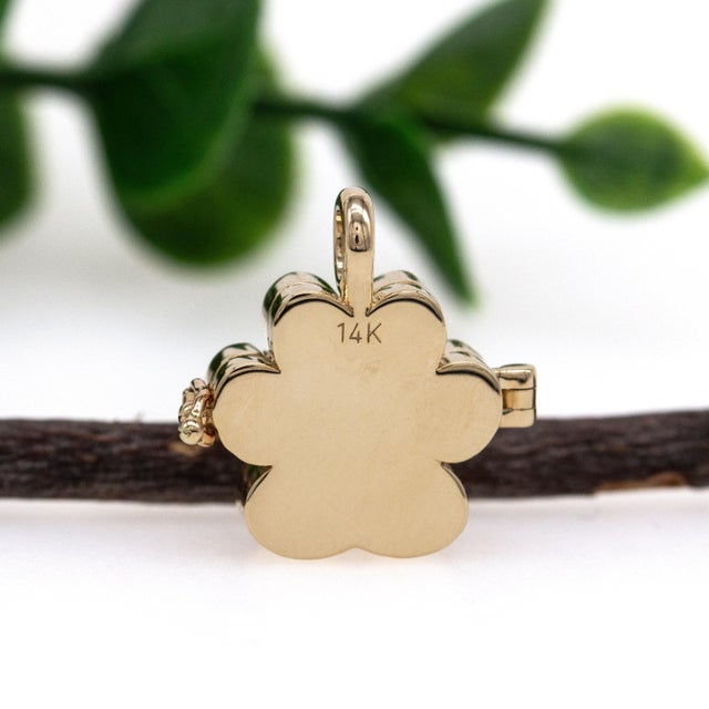 Yellow Gold Paw Locket Pendant in Solid 14k Yellow Gold For Sale - Image 8 of 10