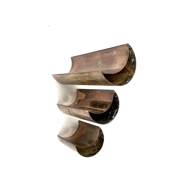 Silver Mid-Century Set of 3 Silver-Plated Vases, GiBi Italy 1970s For Sale - Image 8 of 17