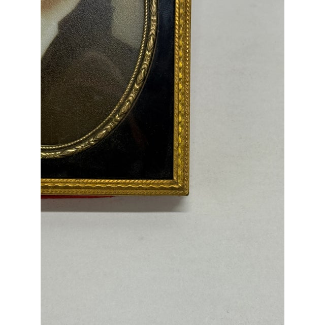 Metal American School Glass Miniature Portrait of George Washington, Mid-19th Century For Sale - Image 7 of 9