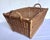 Brown Vintage 1940s European Woven Wicker Rectangular Market Basket For Sale - Image 8 of 12