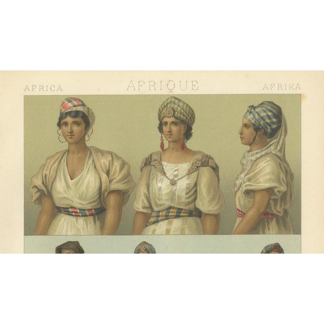Paper Racinet, Afrique: North African Costumes & Figures, 1888, Lithographs, Set of 2 For Sale - Image 7 of 9