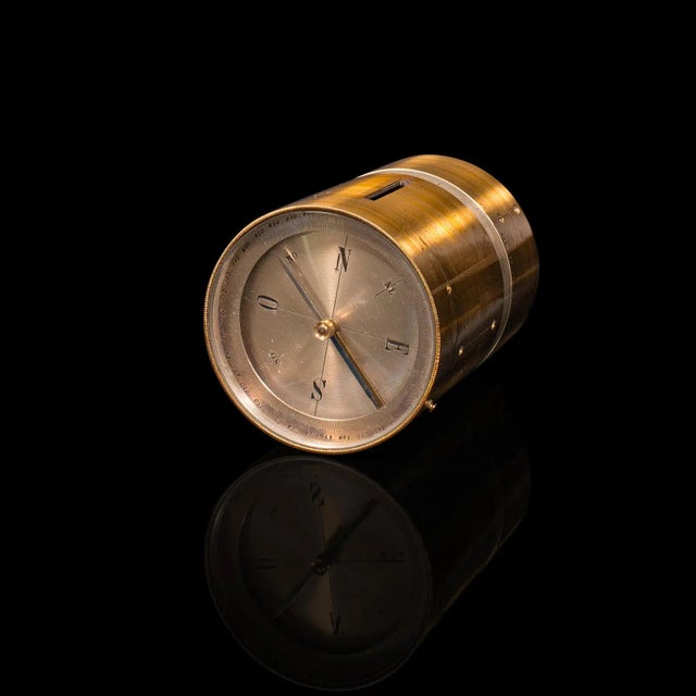 Victorian 1900s Antique French Brass Vineyard Setter's Compass For Sale - Image 3 of 13