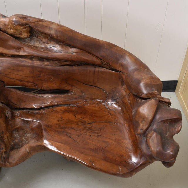 Freeform Sculptural Organic Modern Wood Sofa Bench For Sale - Image 12 of 15