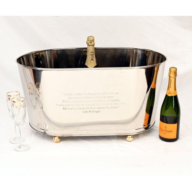 Large Napoleon Bonaparte Silver Plate Champagne Bucket For Sale - Image 5 of 5