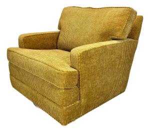 1960’s Mid Century Modern Milo Baughman Style Swivel Lounge Chair in Corduroy Restored