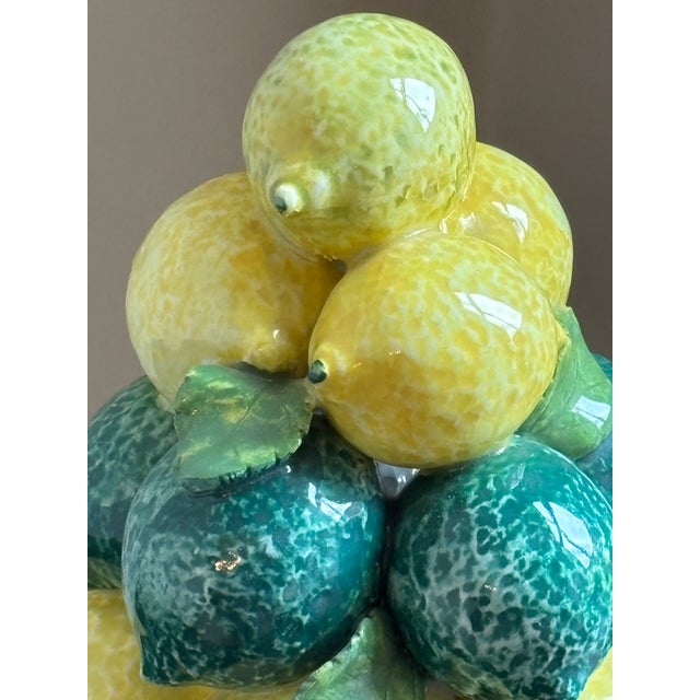 Yellow Vintage Italian Majolica Topiary W/ Lemons and Limes For Sale - Image 8 of 13