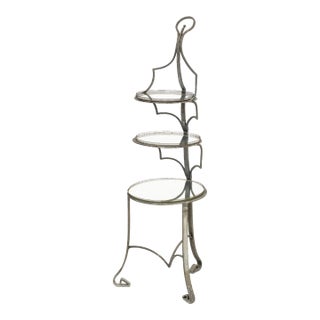 French Wrought Iron Three-Tier Serving Stand For Sale