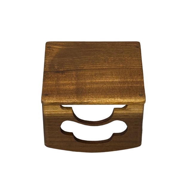 Natural Light Wood Polished Square Openwork Display Stand Holder For Sale In San Francisco - Image 6 of 7