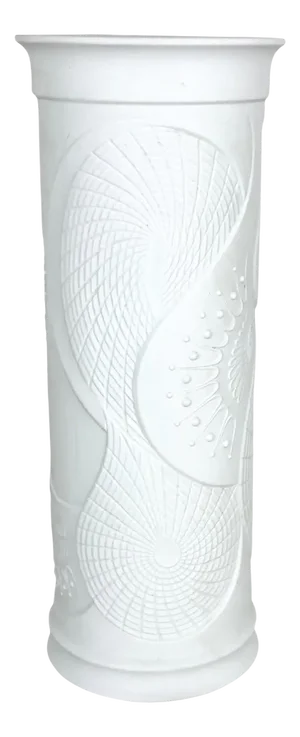 Large German Op Art Biscuit Porcelain Vase from AK Kaiser, Germany, 1970s