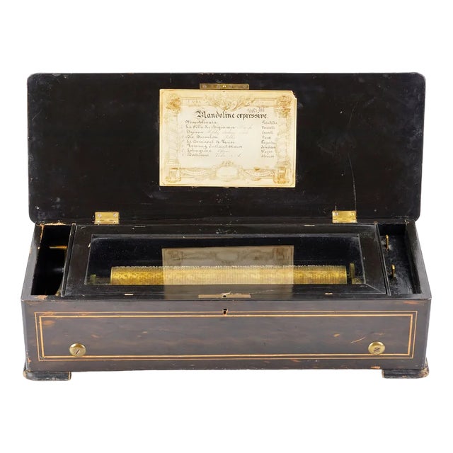 Cylindrical Music Box with 8 Melodies, 1890s For Sale