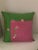 Set of 3 Pink & Green Silk Polka Dot Pillows For Sale - Image 4 of 10