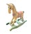Wood Vintage Solid Wood Carved Pastel Colored Decorative Rocking Horse Decor Statue For Sale - Image 7 of 8