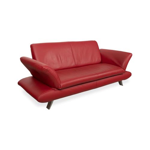 Three-Seater Sofa in Red Leather from Koinor Rossini For Sale - Image 5 of 15