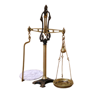 Late 19th Century English Brass and Marble Balance Scale From Bristol