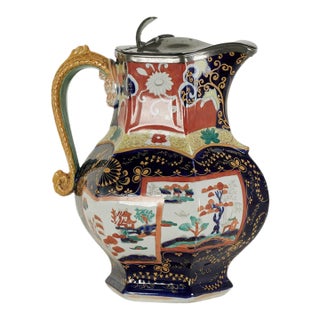 Antique English Mason's Chinoiserie Ironstone China Pitcher For Sale
