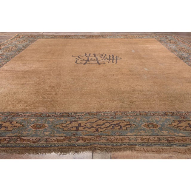 Camel Antique Turkish Oushak Rug - 10'09 X 13'00 For Sale - Image 8 of 10