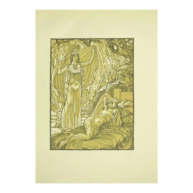 Ferdinand Bac , The Awakening , Original Lithograph by F. Bac , 1922 For Sale