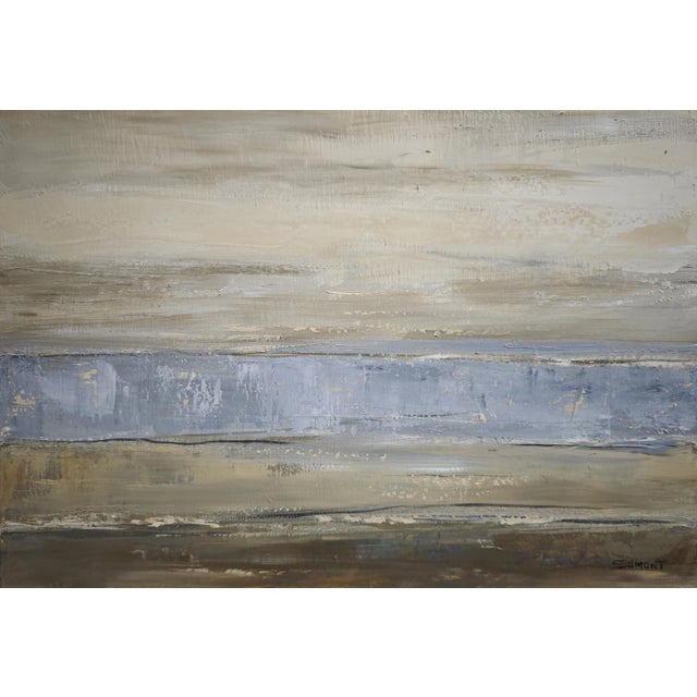 Paint Between Sky and Shore, Abstract Landscape, Miinimalism, French Artist, Framed by Sophie Dumont For Sale - Image 7 of 8