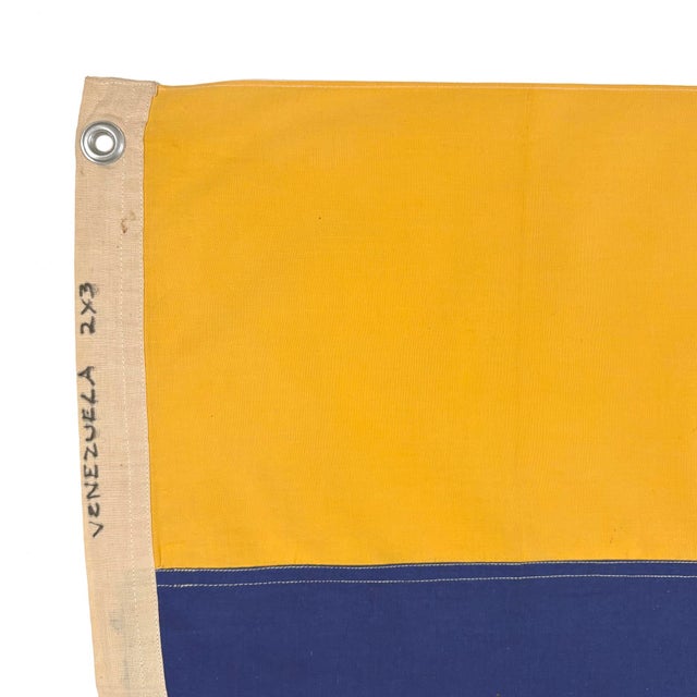 This vintage seven-star Venezuela flag is made from a thin cotton cloth, with printed stars and sewn panels. Please note...