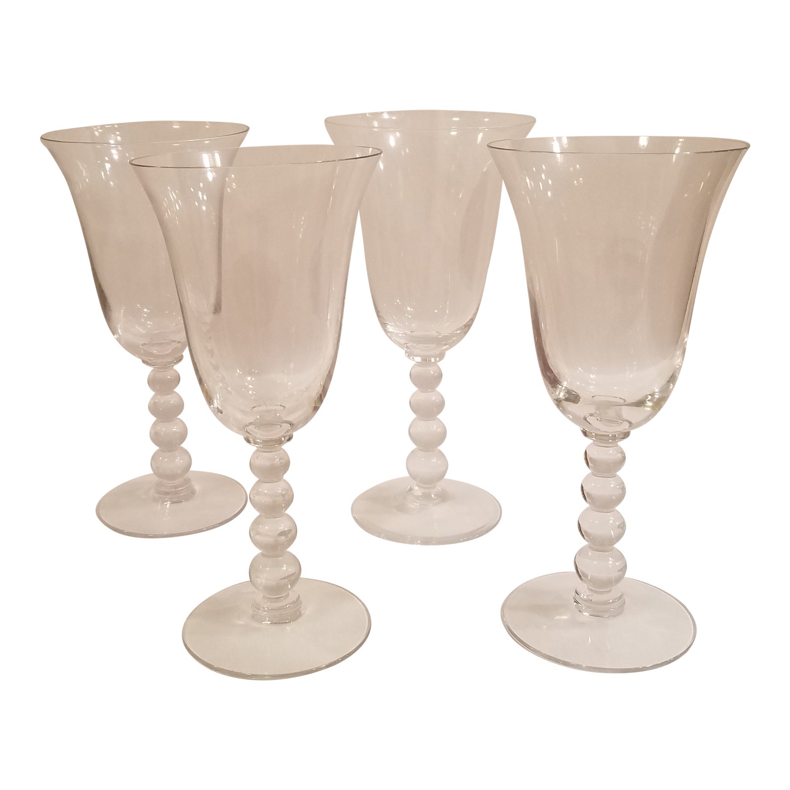 Vintage Imperial Glass Co Candlewick Water Goblets Set of 4 Chairish