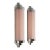 Vintage Art Deco Light Old Lamp Wall Sconces Fixture Nickel Brass & Pink Glass Rod Ship Light - Pair For Sale