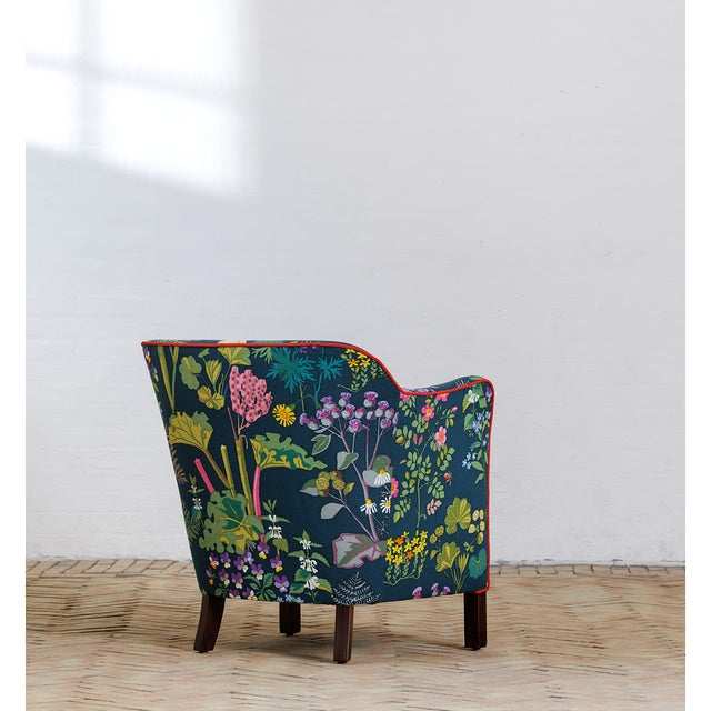 Armchair Redressed in Print by Gocken Jobs, 1940s For Sale - Image 3 of 4