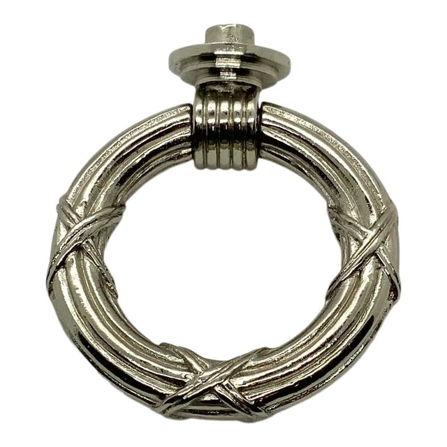 Baker Small Classical Ring Pull in Nickel Finish For Sale