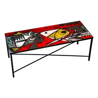 Ceramic Coffee Table by Janette and Georges Picard for Vallauris, 1960 For Sale