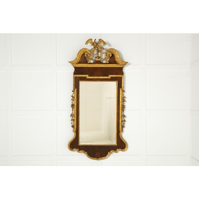 Large Antique English Walnut and Gilt Mirror, 1700s For Sale - Image 11 of 11